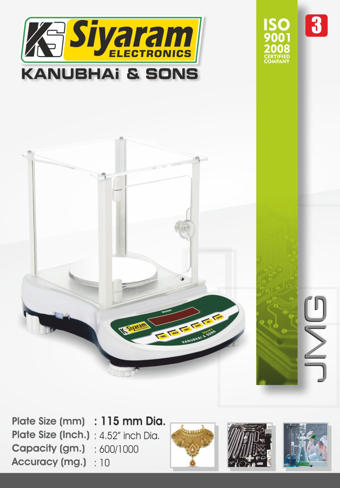 Siyaram 1200g x 10mg High-Precision Gold, Diamond, Jewellery, Pharma & Lab Weighing Scale | Sliding Cabinet | Model: Si-JW 10mg