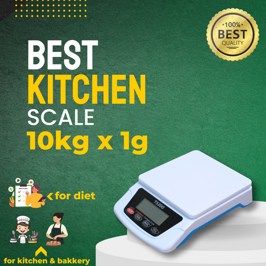 Siyaram 5/10 kg x 100mg TS 200 Digital Kitchen Scale & Parcel Weighing Scale Ultra Precision for Home, Diet, Fitness & eCommerce Use | Battery Operated | Not for Legal Trade