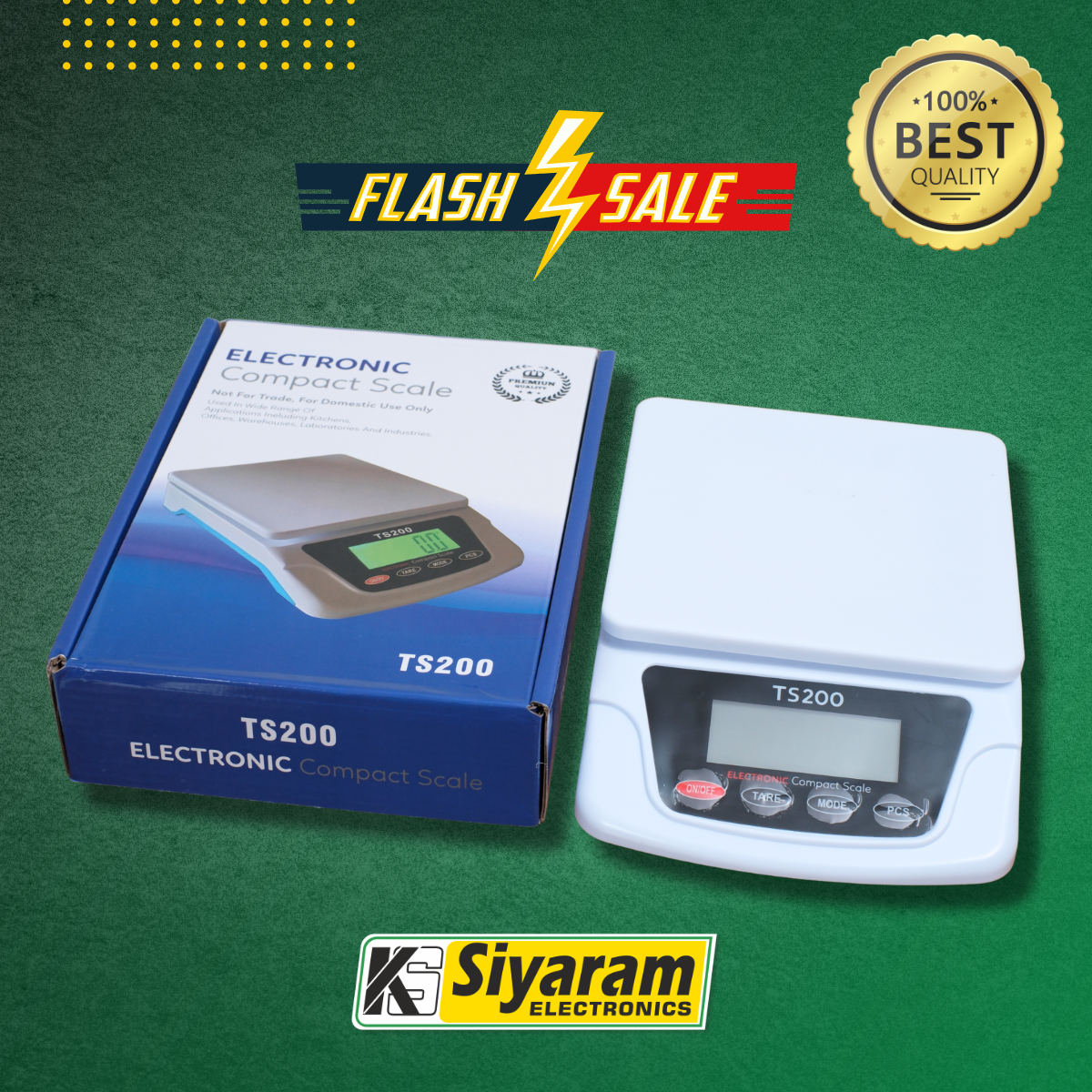 Siyaram 5/10 kg x 100mg TS 200 Digital Kitchen Scale & Parcel Weighing Scale Ultra Precision for Home, Diet, Fitness & eCommerce Use | Battery Operated | Not for Legal Trade
