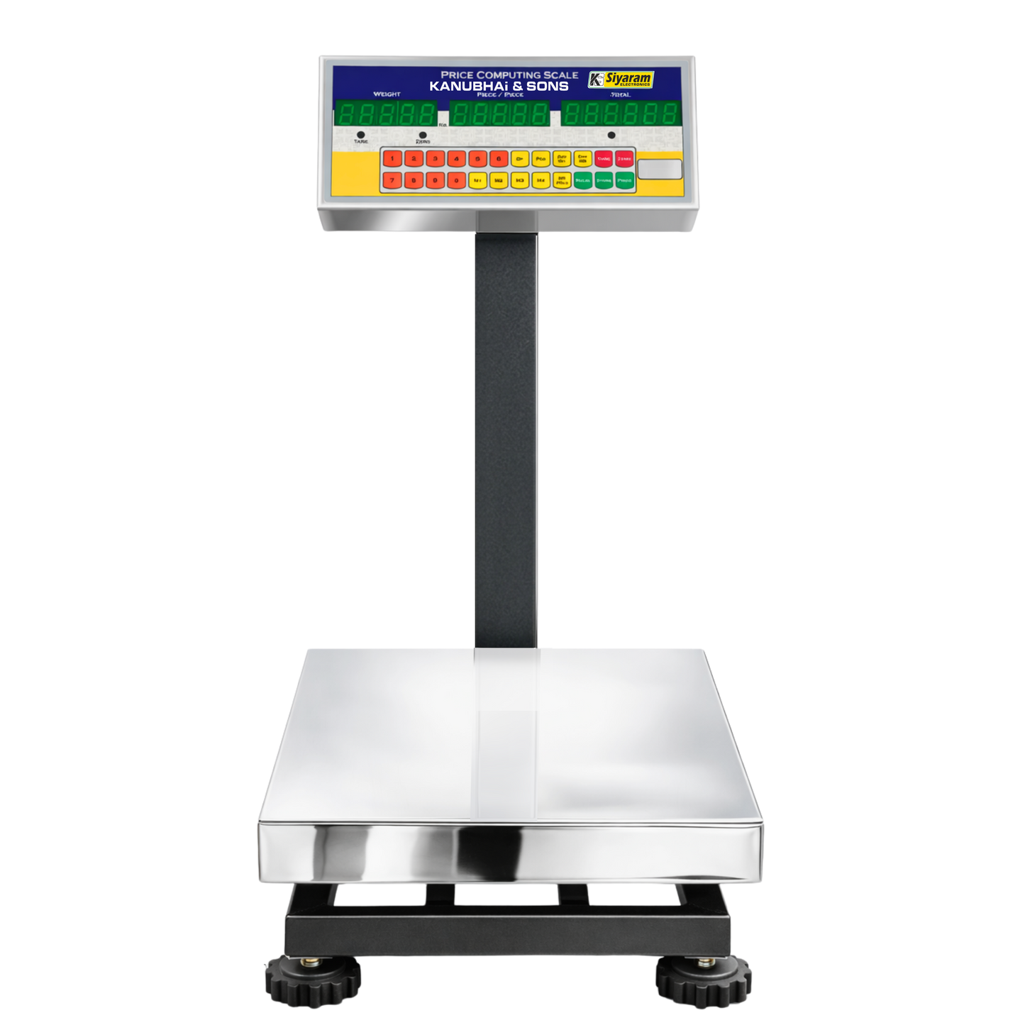 Siyaram Price Computing & Piece Counting Scale 50kg / 100kg | Digital Weighing Machine 1x1 Feet Pan size | PRC Scale for Shop, Mandi & Retail | Stainless Steel Platform | 99 Memory | Heavy Duty