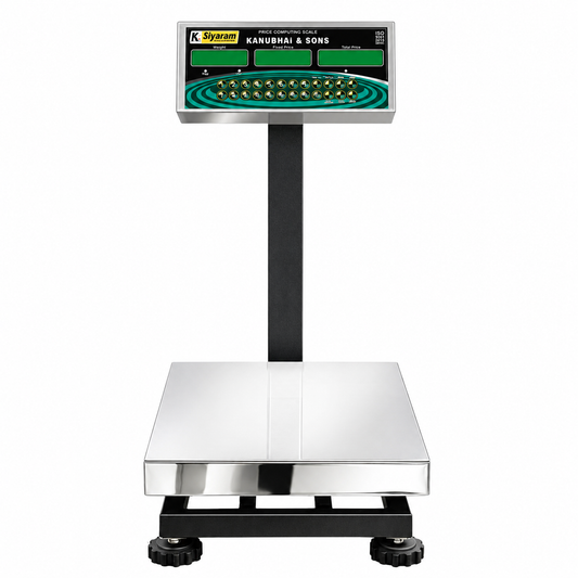 Siyaram Price Computing & Piece Counting Scale 50kg / 100kg | Digital Weighing Machine 1x1 Feet Pan size | PRC Scale for Shop, Mandi & Retail Use | Stainless Steel Platform | 99 Memory | Heavy Duty