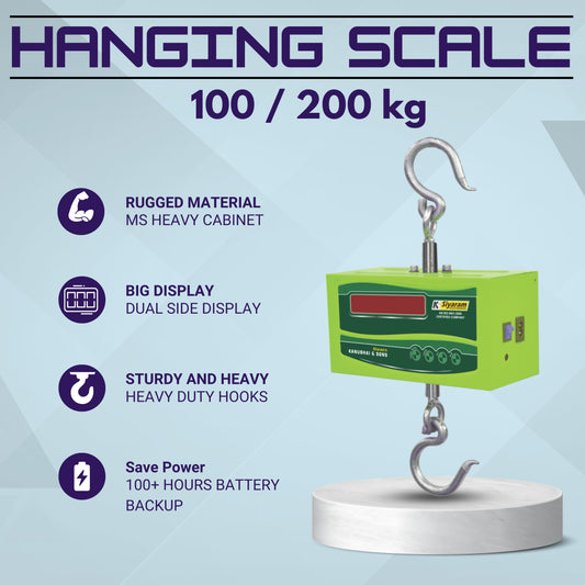 SIYARAM HANGING SCALE 100-200 kg | HEAVY DUTY HANGING SCALE | DUAL DISPLAY | AGRICULTURE SCALE | INDUSTRIAL SCALE