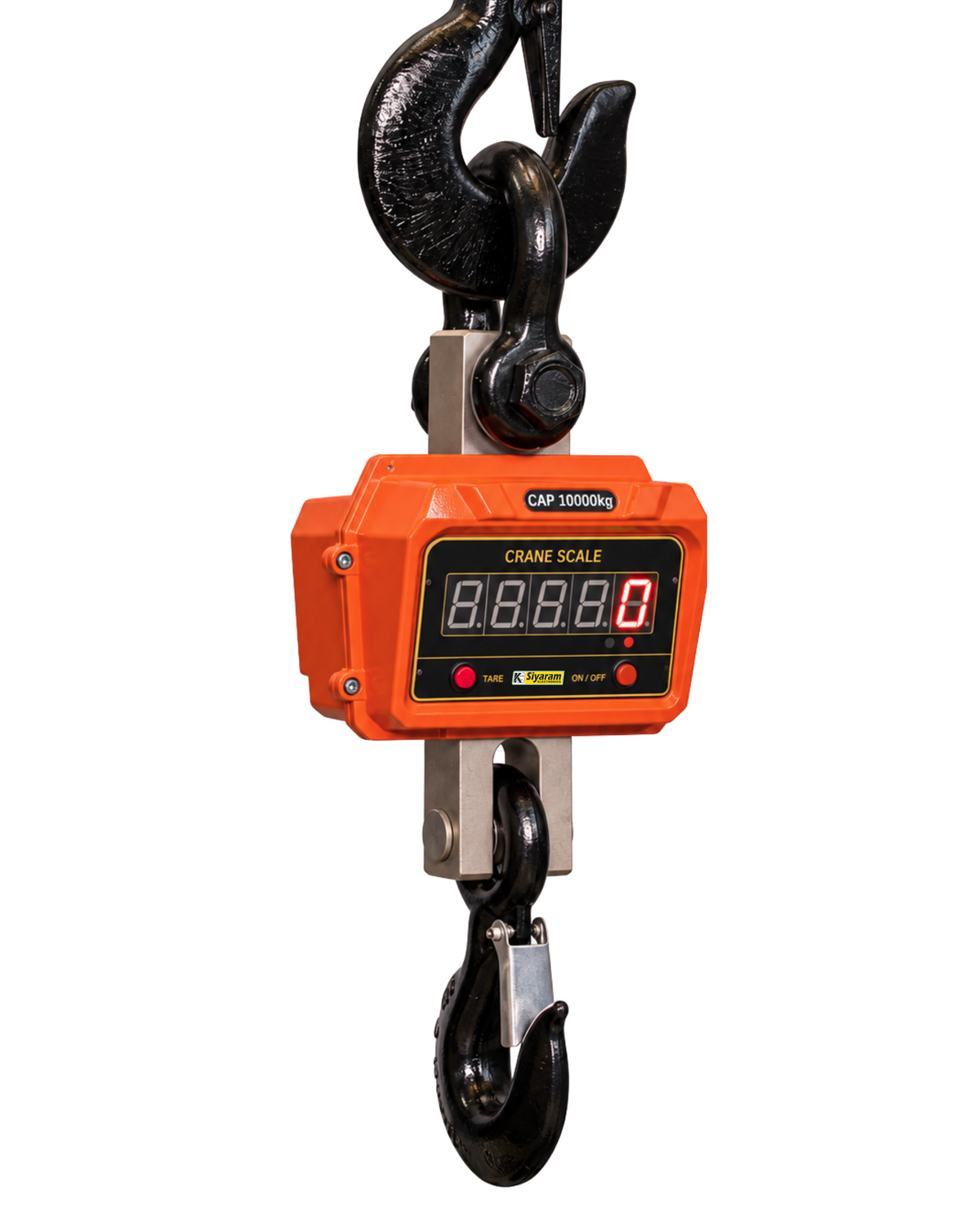 Siyaram 10 Ton x 2kg Ultra Heavy-Duty Crane Scale | Dual Battery, LED Display, Remote Operated | Built for Steel Plants, Scrap Yards, and Factory Giants