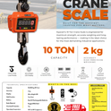 Siyaram 10 Ton x 2kg Ultra Heavy-Duty Crane Scale | Dual Battery, LED Display, Remote Operated | Built for Steel Plants, Scrap Yards, and Factory Giants