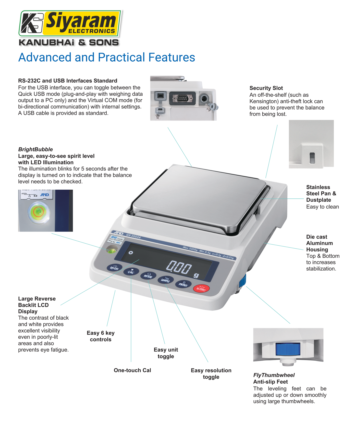 A&D Apollo GX-3002A Precision Balance – 3200g × 0.01g Readability with Internal Calibration