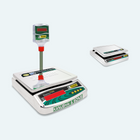Siyaram 30kg x 1g Digital Weighing Scale for Kirana, Grocery, Kitchen & Commercial Use | Stainless Steel Pole Model with Front & Back Green Display (10x12 inches). SI-30PS